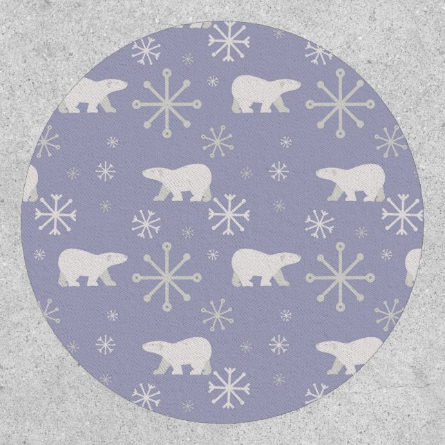 Christmas pattern with polar bears and snowflakes patch (Front)