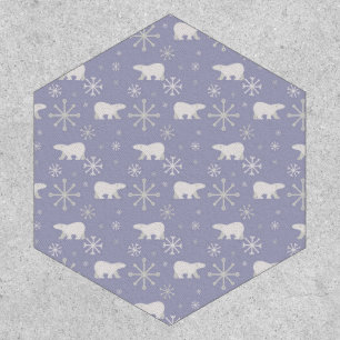 Christmas pattern with polar bears and snowflakes patch