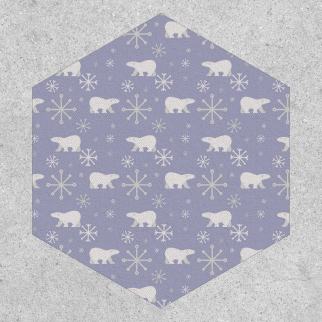 Christmas pattern with polar bears and snowflakes patch (Front)