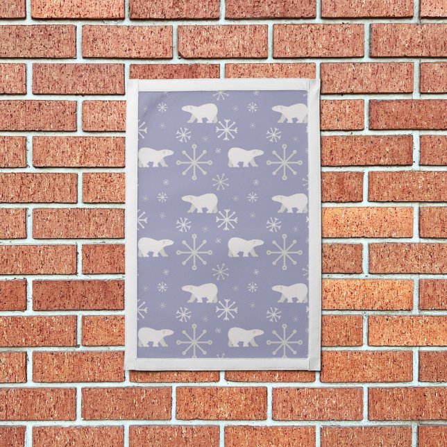 Christmas pattern with polar bears and snowflakes pennant (Insitu 1)