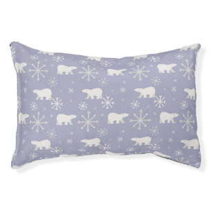 Christmas pattern with polar bears and snowflakes pet bed