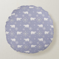 Christmas pattern with polar bears and snowflakes