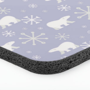 Christmas pattern with polar bears and snowflakes seat cushion