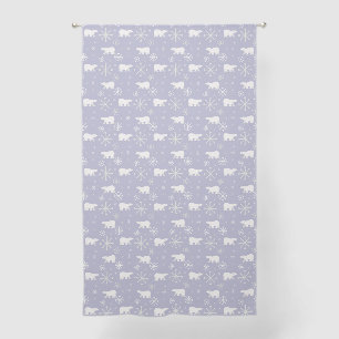 Christmas pattern with polar bears and snowflakes sheer curtains