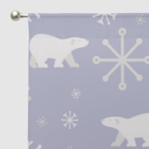 Christmas pattern with polar bears and snowflakes sheer curtains