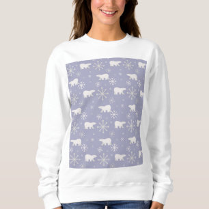 Christmas pattern with polar bears and snowflakes sweatshirt