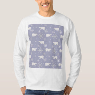 Christmas pattern with polar bears and snowflakes T-Shirt