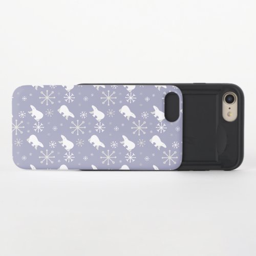 Christmas pattern with polar bears and snowflakes iPhone 87 slider case