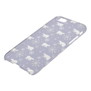 Christmas pattern with polar bears and snowflakes iPhone SE/8/7 case