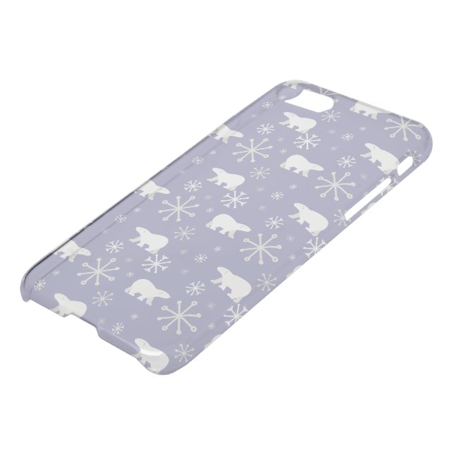 Christmas pattern with polar bears and snowflakes uncommon iPhone case (Bottom)