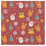 Christmas pattern with Santa and reindeer Fabric