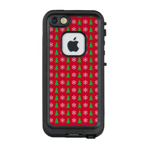 Christmas pattern with white snowflakes LifeProof FRĒ iPhone SE55s case