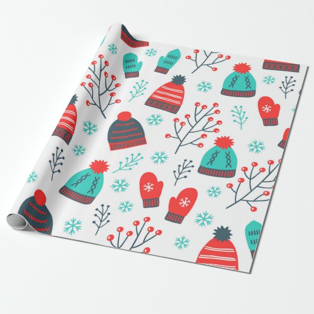 Christmas pattern wrapping paper (Unrolled)