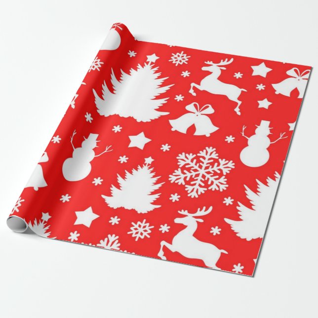 Christmas pattern wrapping paper (Unrolled)