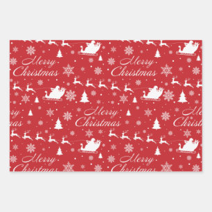 Christmas pattern wrapping paper sheets