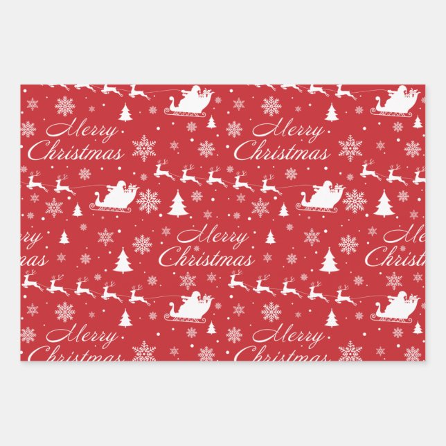 Christmas pattern wrapping paper sheets (Front)