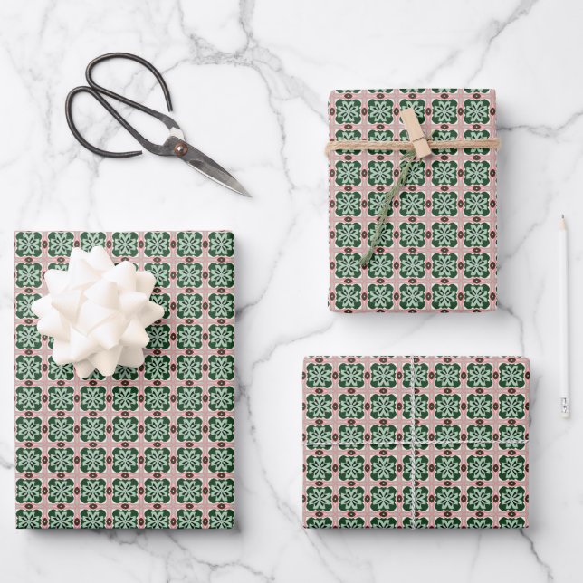 Christmas Pattern Wrapping Paper Sheets (Front)