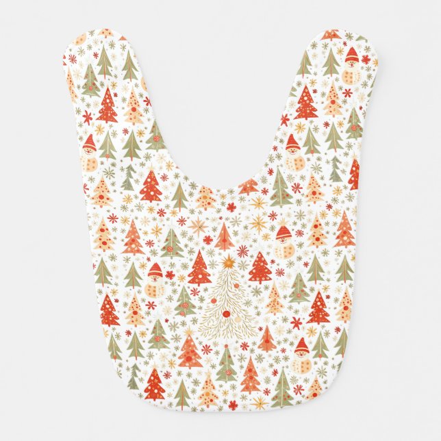 Christmas patterned baby bib (Front)