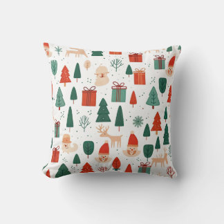 Christmas-patterned Throw Pillow