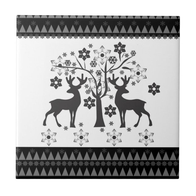 Christmas patterns ceramic tile (Front)