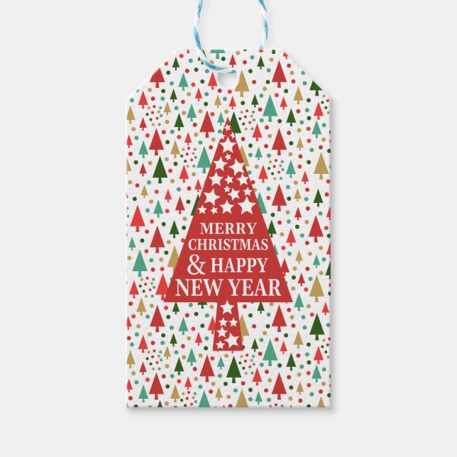 Christmas Patterns - christmas tree Gift Tags (Front)