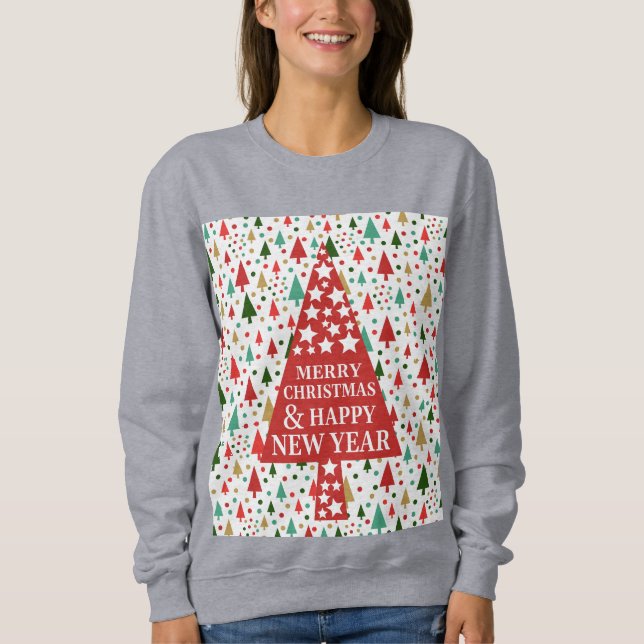 Christmas Patterns - christmas tree Sweatshirt (Front)