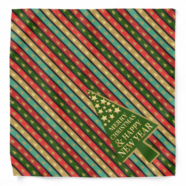 Christmas Patterns - Elegant and Chic tree design Bandana (Front)