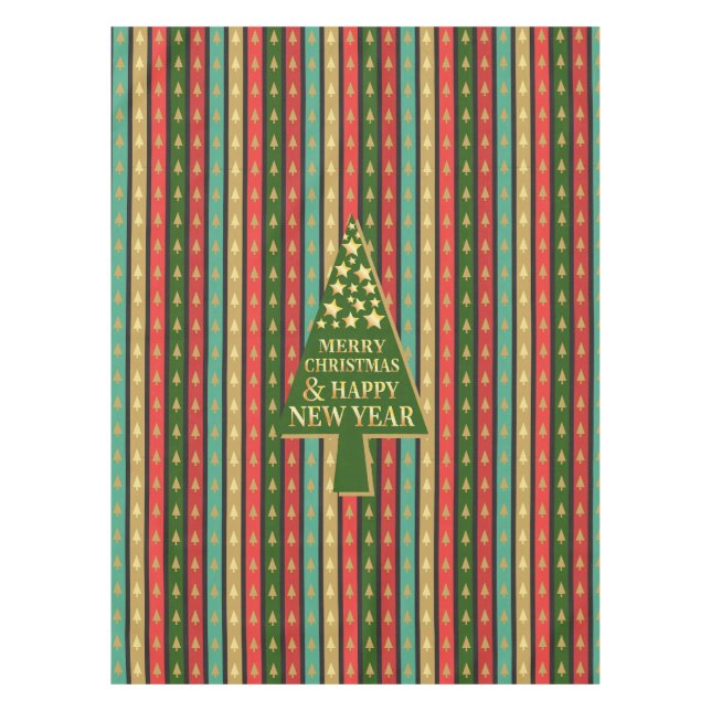 Christmas Patterns - Elegant and Chic tree design  Tablecloth (Front)