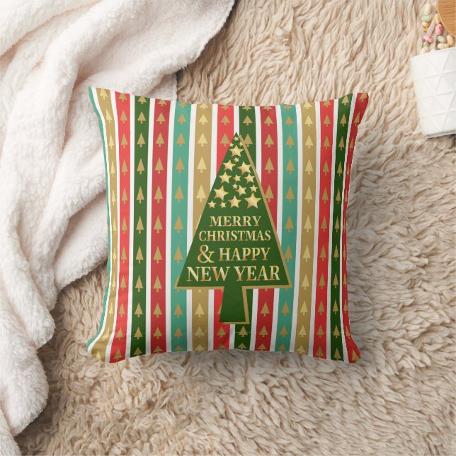 Christmas Patterns - Elegant and Chic tree design Throw Pillow (Blanket)