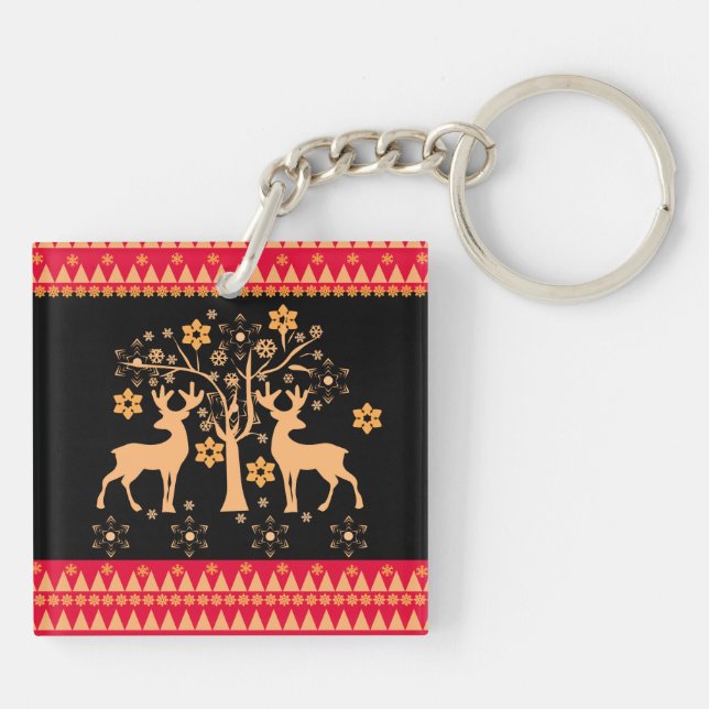Christmas patterns keychain (Back)
