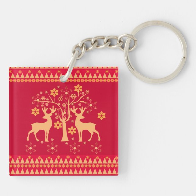 Christmas patterns keychain (Back)