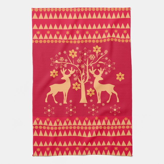 Christmas patterns kitchen towel (Vertical)