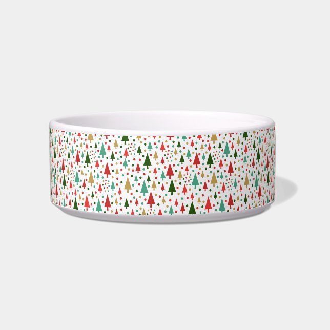 Christmas Patterns - landscape of colorful trees Bowl (Front)