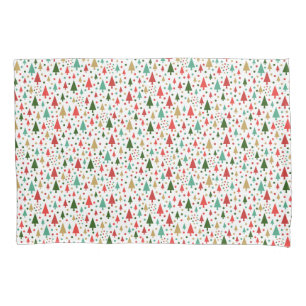 Christmas Patterns - landscape of colorful trees Pillow Case
