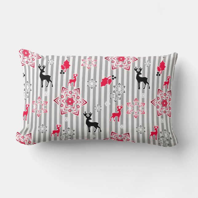 Christmas patterns lumbar pillow (Front)