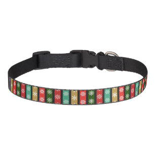 Christmas patterns on dark background pet collar
