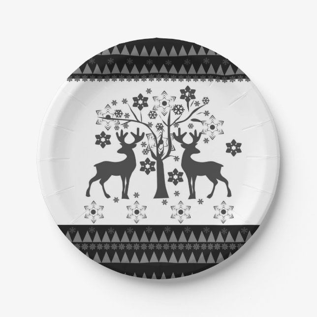 Christmas patterns paper plates (Front)