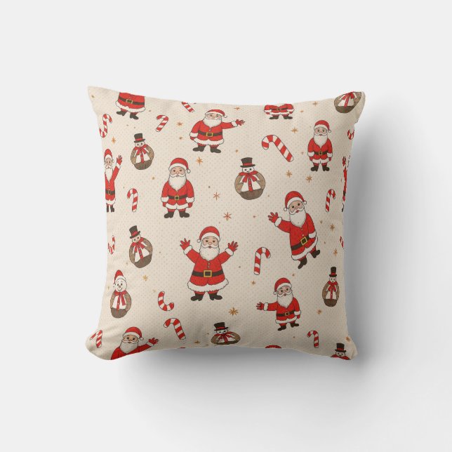 christmas patterns throw pillow (Front)