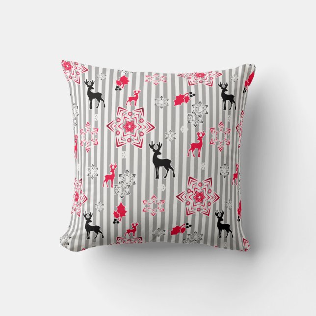 Christmas patterns throw pillow (Front)