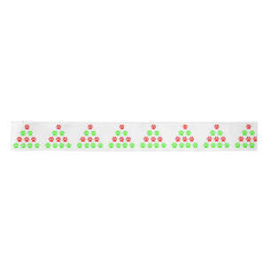 Christmas paw pet tree design pattern green red   satin ribbon
