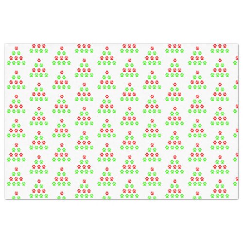 Christmas paw pet tree design pattern green red   tissue paper