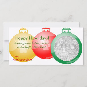 Christmas Paw Print Ornament Photo Cards