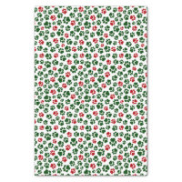 Cute Red Green Paw Prints Pattern Christmas Theme Tissue Paper, Zazzle