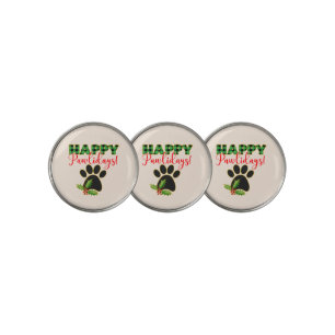 Christmas Pawliday Happy Holiday for Dog Lover Golf Ball Marker