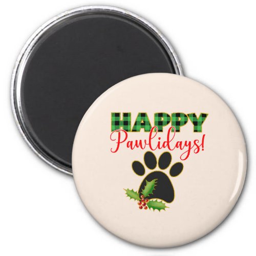 Christmas Pawliday  Happy Holiday for Dog Lover Magnet
