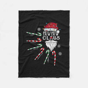 Christmas Pawpaw Claus Pawpaw Beard Candy Cane Fleece Blanket