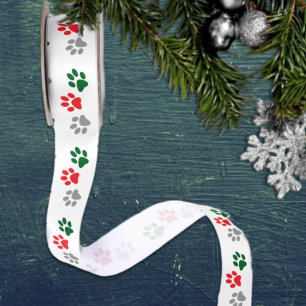 Christmas Paws Satin Ribbon