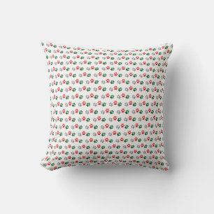 Christmas Paws Throw Pillow