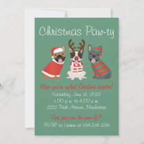 Christmas Pawty French Bulldogs Invitation