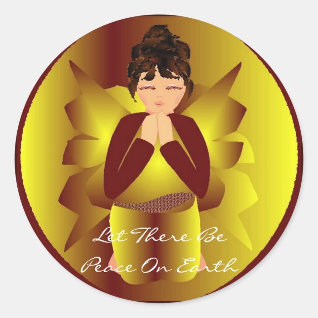 Christmas Peace Angel Sticker - Customizable (Front)